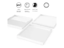 Vladon Cuenco decorativo Maya, moderno Plato decorativo cuadrado, , Juego de 3 (20 x 1,8 x 20 cm)
