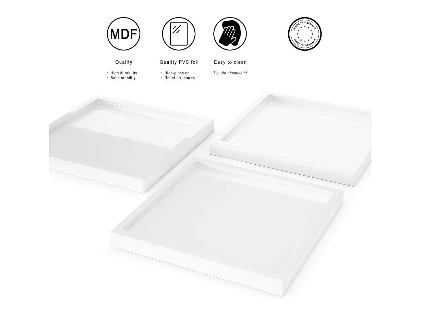 Vladon Cuenco decorativo Maya, moderno Plato decorativo cuadrado, , Juego de 3 (20 x 1,8 x 20 cm)