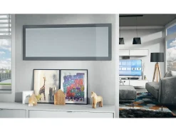 Vladon Espejo Lima, Espejo de pared con Marco moderno, Blanco de alto brillo (139 x 55 cm)