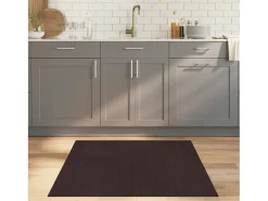 Wakil Alfombra rectangular bambú marrón oscuro 100x100 cm
