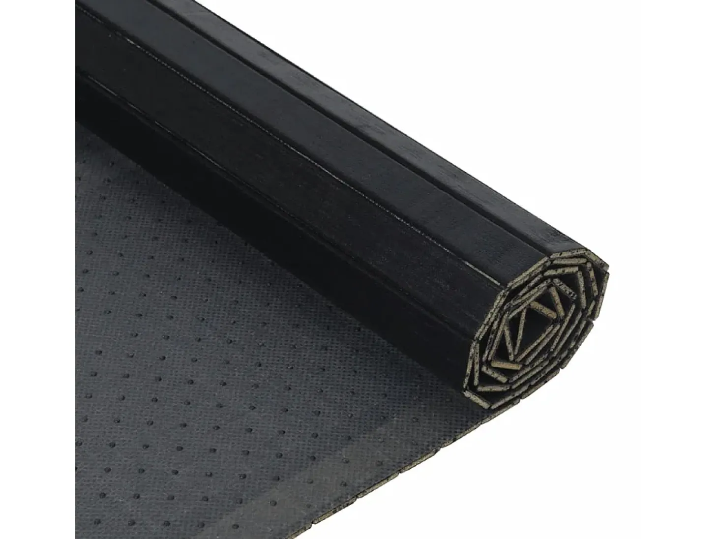 Wakil Alfombra rectangular bambú negro 100x400 cm