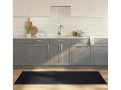 Wakil Alfombra rectangular bambú negro 80x200 cm