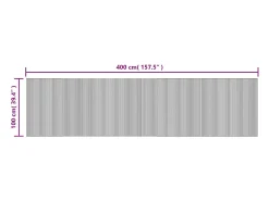 Wakil Alfombra rectangular bambú gris 100x400 cm