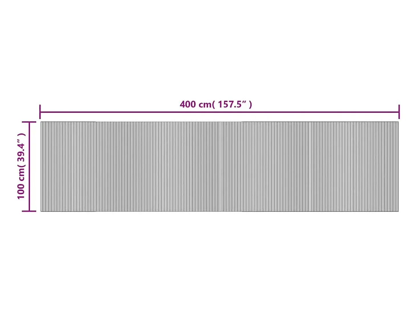 Wakil Alfombra rectangular bambú gris 100x400 cm