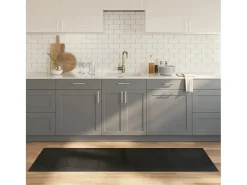 Wakil Alfombra rectangular bambú negro 70x200 cm
