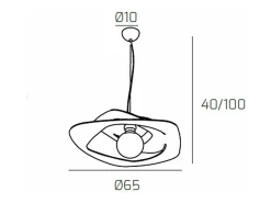Warped Sospensione D.65 Cm. 1 Luce Bianco
