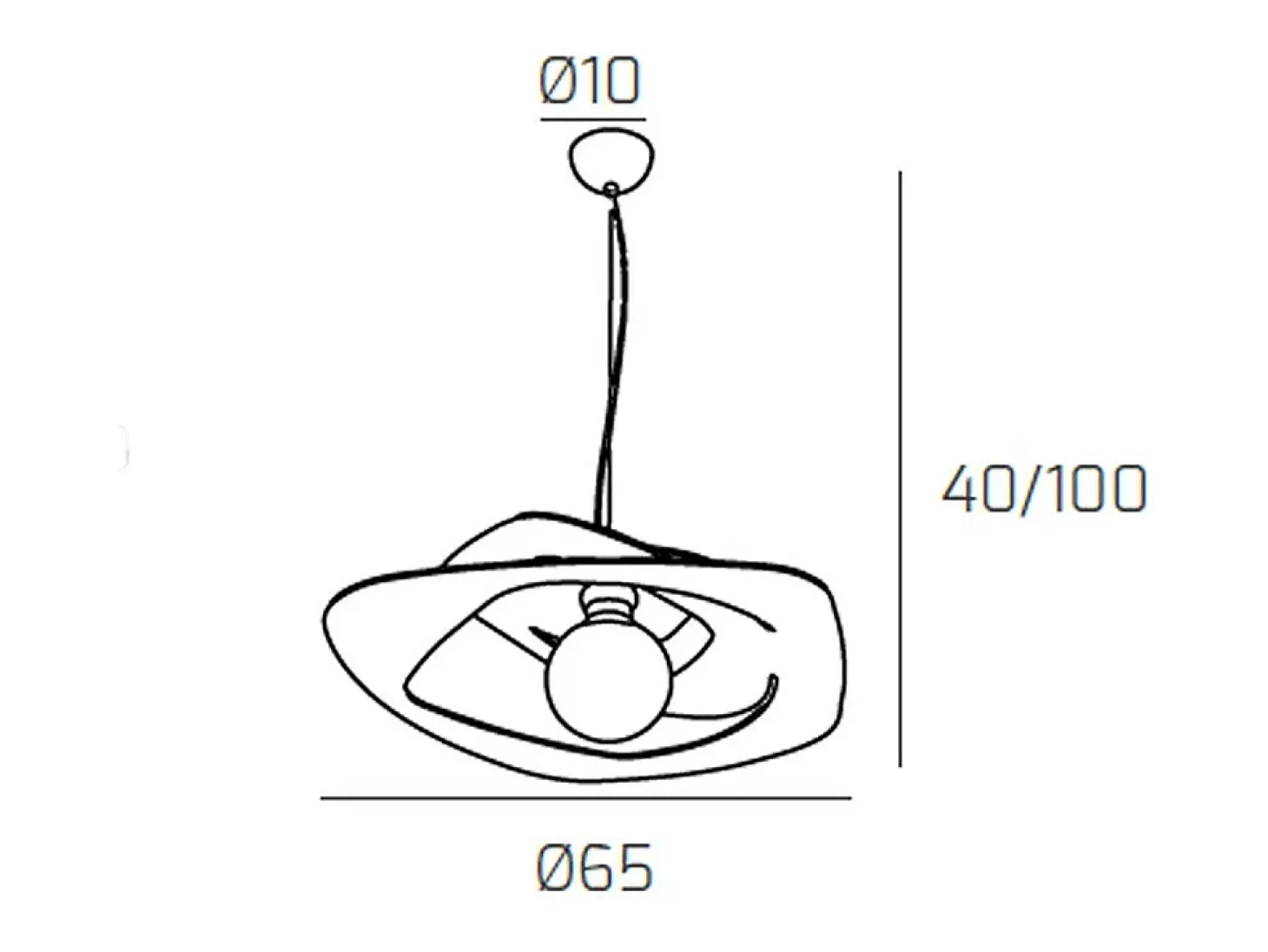 Warped Sospensione D.65 Cm. 1 Luce Sabbia