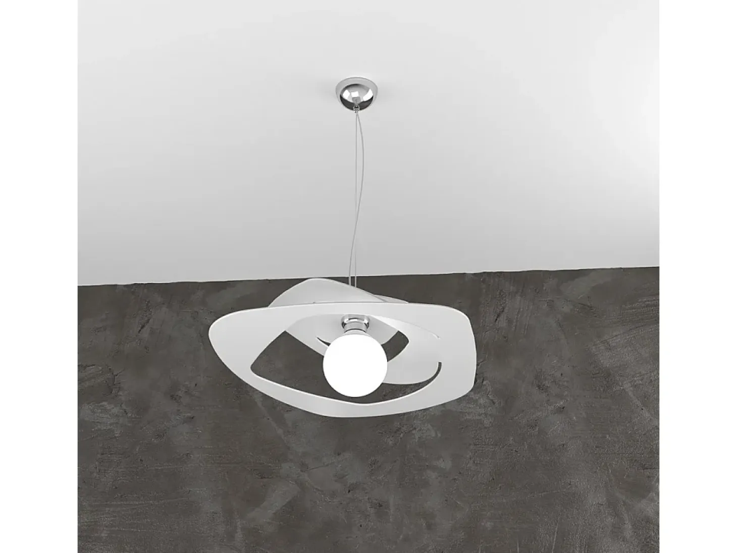 Warped Sospensione D.50 Cm. 1 Luce Bianco