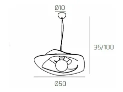 Warped Sospensione D.50 Cm. 1 Luce Bianco