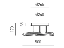 Yara Plafón LED moderno 30W regulable 4000K luz cálida, diseño aro de aluminio blanco 50x17cm, 1300lm, LED integrado IP20