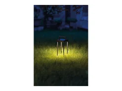 Zafferano - Farol solar para el hogar de 2 LED, 37,3 cm, lámpara de pared y mesa de 2 W con batería y sensor crepuscular, color blanco