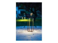 Zafferano - Farol solar para el hogar de 2 LED, 37,3 cm, lámpara de pared y mesa de 2 W con batería y sensor crepuscular, color blanco