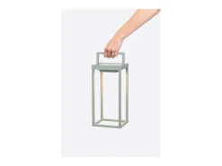 Zafferano - Farol solar para el hogar de 2 LED, 37,3 cm, lámpara de pared y mesa de 2 W con batería y sensor crepuscular, color blanco