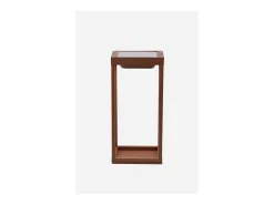 Zafferano - Farol solar para el hogar de 2 LED, 37,3 cm, lámpara de pared y mesa de 2 W con batería y sensor crepuscular - Corten