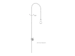 Zafferano - Lámpara de mesa de alambre con abrazadera, giratoria 200°, H152 cm, metal pintado, bombilla E27 máx. 60 W incluida - Rojo