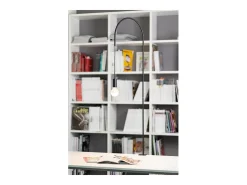 Zafferano - Lámpara de mesa de alambre con abrazadera, giratoria 200°, H152 cm, metal pintado, bombilla E27 máx. 60 W incluida - Negro