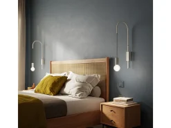 Zafferano - Lámpara de pared Filo, giratoria 200°, metal pintado, bombilla E27 máx. 60 W incluida, altura 110 cm - Negro