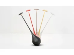 Zafferano Dondolina - Lámpara de mesa LED recargable IP65, inalámbrica, con regulador táctil - Diseño italiano, color rojo