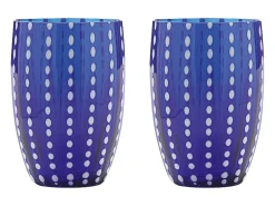Zafferano Perle Glass mix colours 1 - Vidrio coloreado soplado, 32 cl, hecho a mano - Juego de 6 vasos artesanales para agua o cócteles