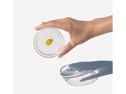 Zafferano Teca Frutta - Juego de 6 Vasos de Vidrio Borosilicato con Limón - Vaso de 35 cl Doble Fondo Decorado a Mano, Fácilmente Lavable