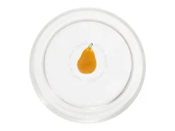 Zafferano Teca Frutta - Juego de 6 Vasos de Vidrio Borosilicato con Pera - Vaso de 35 cl con Doble Fondo Decorado a Mano, Fácilmente Lavable