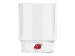 Zafferano Teca Frutta Mix - Juego de 6 Vasos de Vidrio Borosilicato con Fruta - Vaso de 35 cl con Doble Fondo Decorado a Mano, Fácilmente Lavable