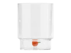 Zafferano Teca Frutta Mix - Juego de 6 Vasos de Vidrio Borosilicato con Fruta - Vaso de 35 cl con Doble Fondo Decorado a Mano, Fácilmente Lavable