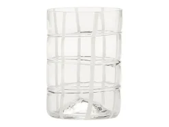 Zafferano Twiddle - Juego de 6 vasos de vidrio soplado de colores, 35 cl - Vasos artesanales con decoración blanca, aptos para lavavajillas
