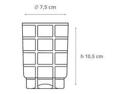 Zafferano Twiddle - Juego de 6 vasos de vidrio soplado ámbar de 35 cl - Vasos artesanales con decoración blanca, aptos para lavavajillas
